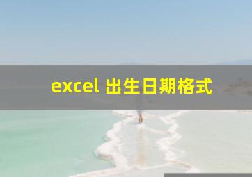 excel 出生日期格式